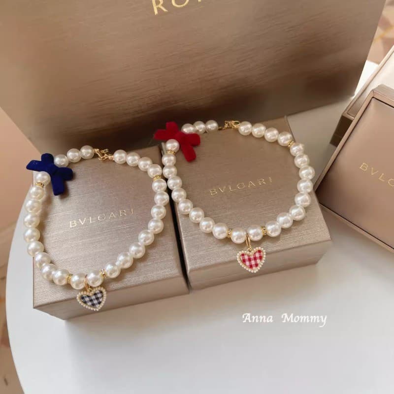 Coleira De Cachorro De Estimação Gato Do Amor Colar De Pérolas Estilo Chanal