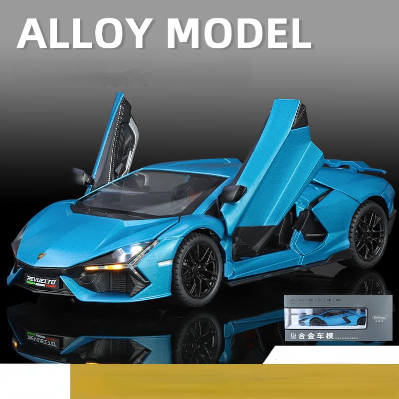 1 : 24 Lamborghini Revuelto Liga Modelo Luz E Efeito Som Diecast Para Meninos Presente De Aniversário Crianças Brinquedo
