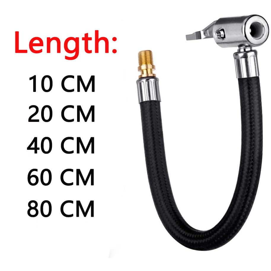 10/20/40/80cm mandril de ar de travamento com mangueira de ar e válvula de pneu padrão rosca fina mangueira de