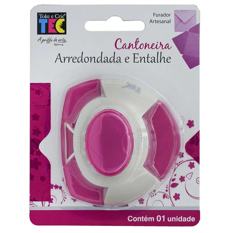 Furador Cantoneira Arredondada E Entalhe - Toke E Crie - FCAE01