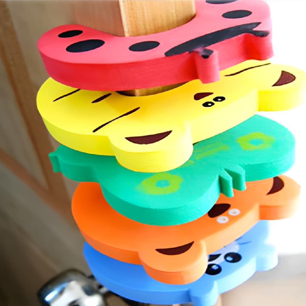 5 Protetores Porta Infantil Bebe Trava Protege Dedos Crianca Bebe Colorido