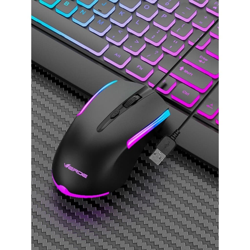 Mouse Com Fio Preto Computador/Netebook Para Jogo Gamer Led RGB