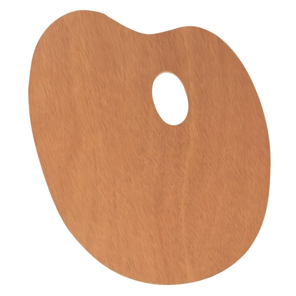 Paleta para Pintura Tridente Oval em Compensado Virola 31x40cm