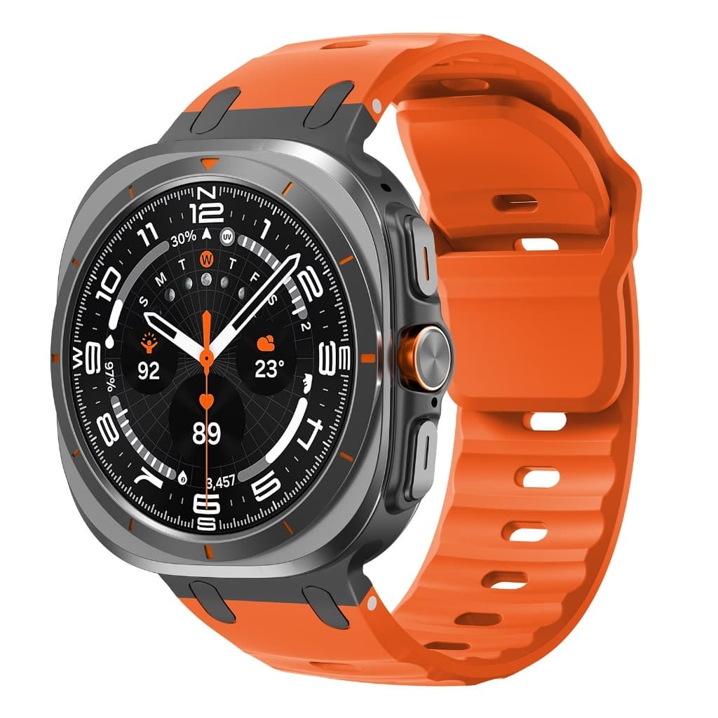 Pulseira de Silicone para Samsung Galaxy Watch Ultra 47mm Conectores de metal