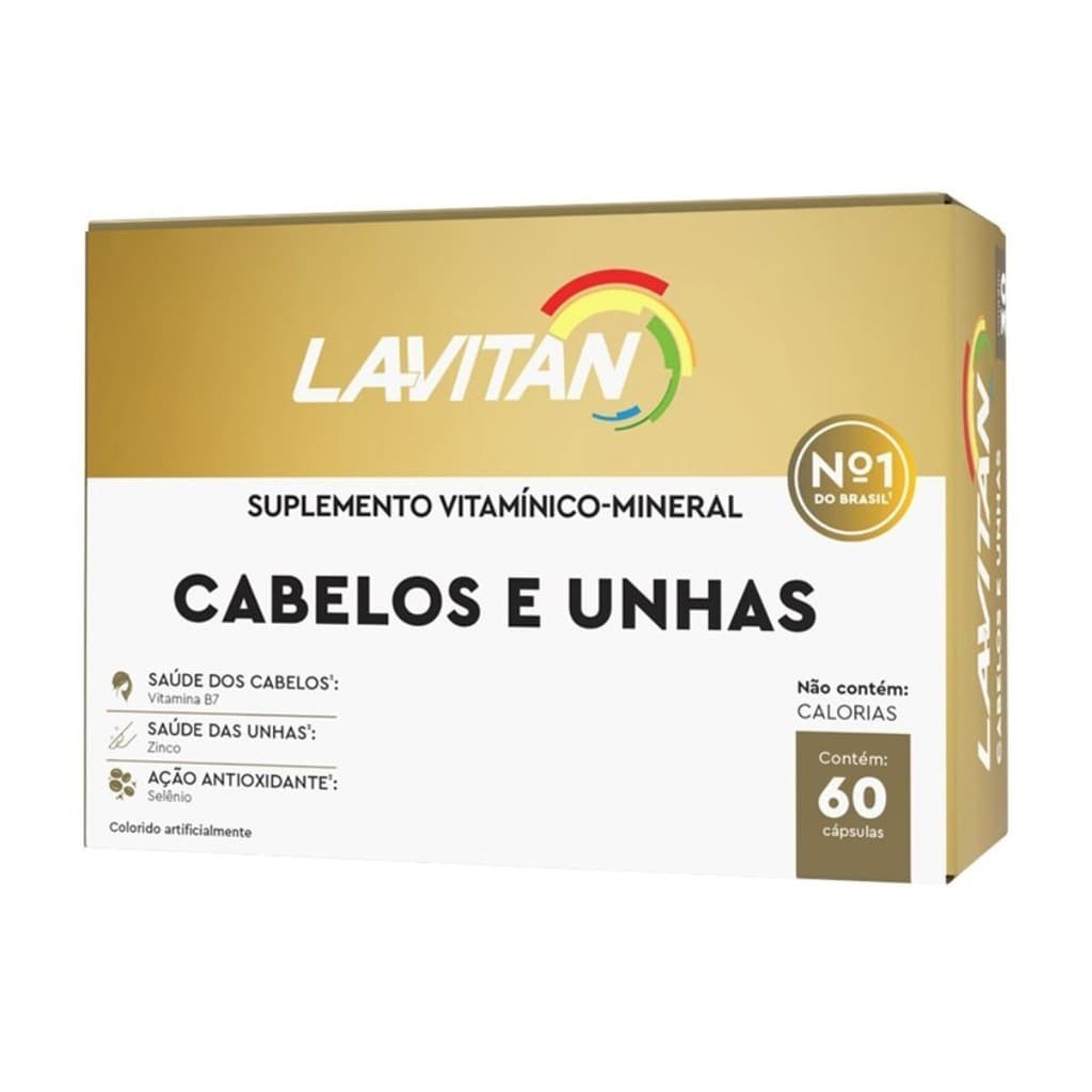 Suplemento Alimentar Lavitan Hair Cabelos e Unhas 60 Cápsulas