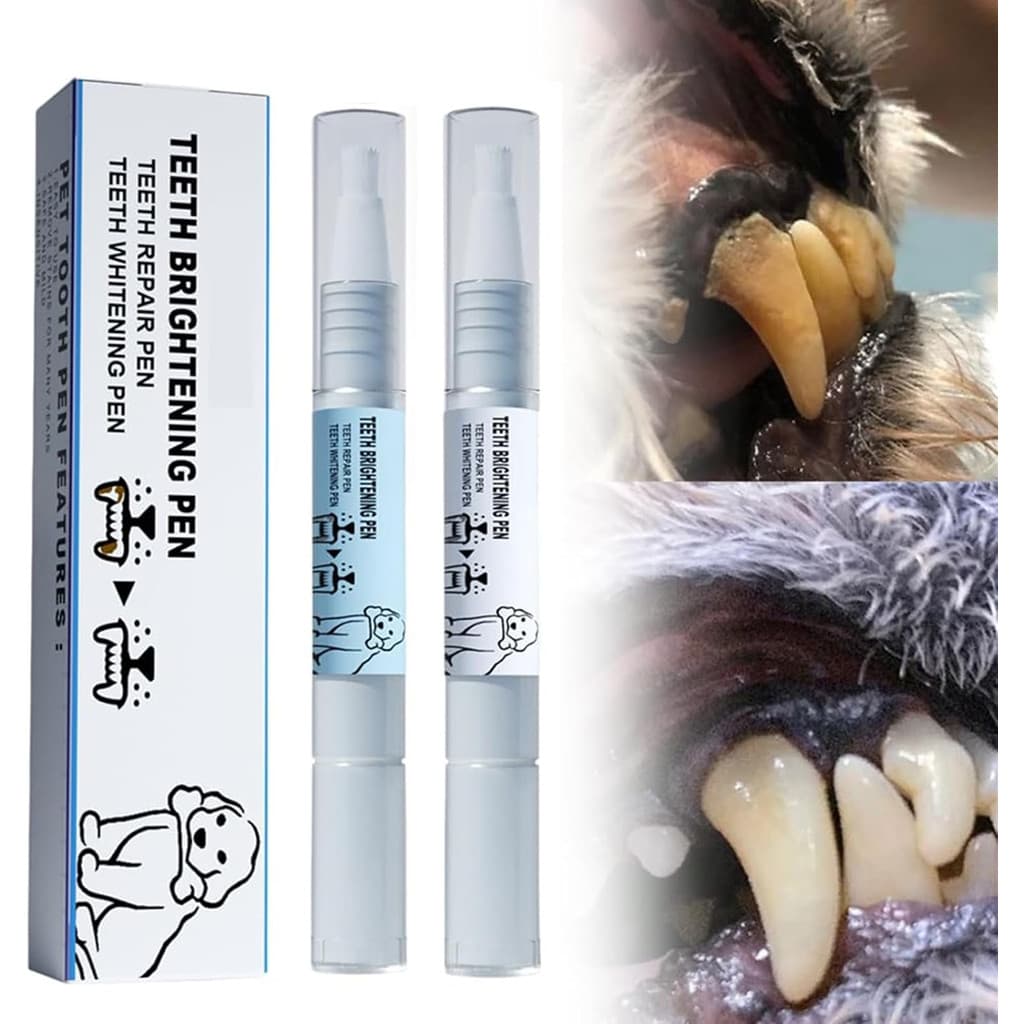 Caneta Escova de Dentes para Animais de Estimação Kit de Limpeza e Clareamento de Dentes de Cão/Gato para Hálito Fresco