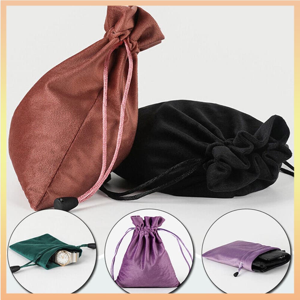 Sacos De Veludo Grandes Jóias Festa De Casamento Drawstring Pouches 6 Tamanhos