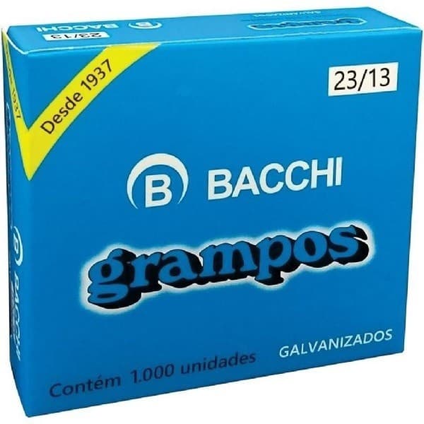 Grampo para Grampeador 23/13 Galvanizado com 1000 Grampos - Bacchi