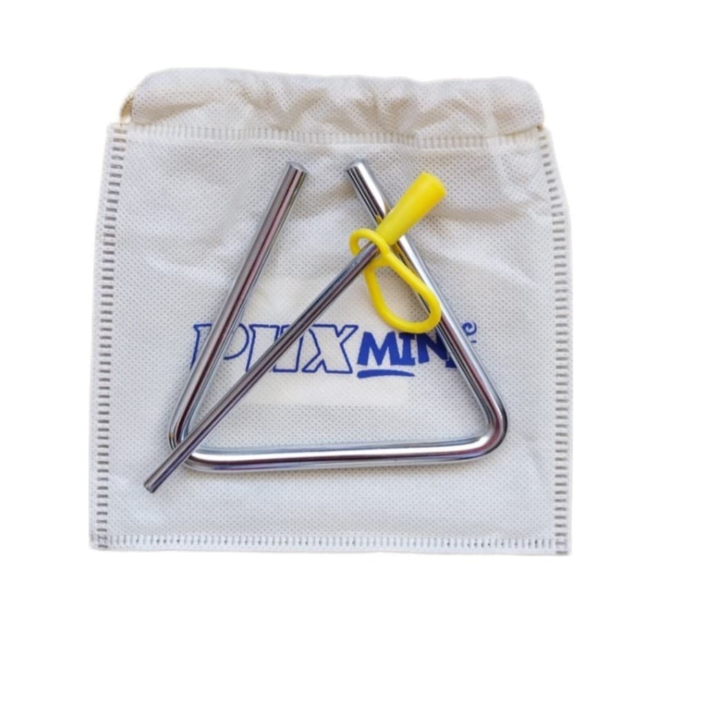 TRIANGULO MUSICAL LEVE PEQUENO AÇO CROMADO 10 CM X 10 CM COM BATEDOR XOTE BAIÃO FORRÓ LUAU PROFISSIONAL INFANTIL