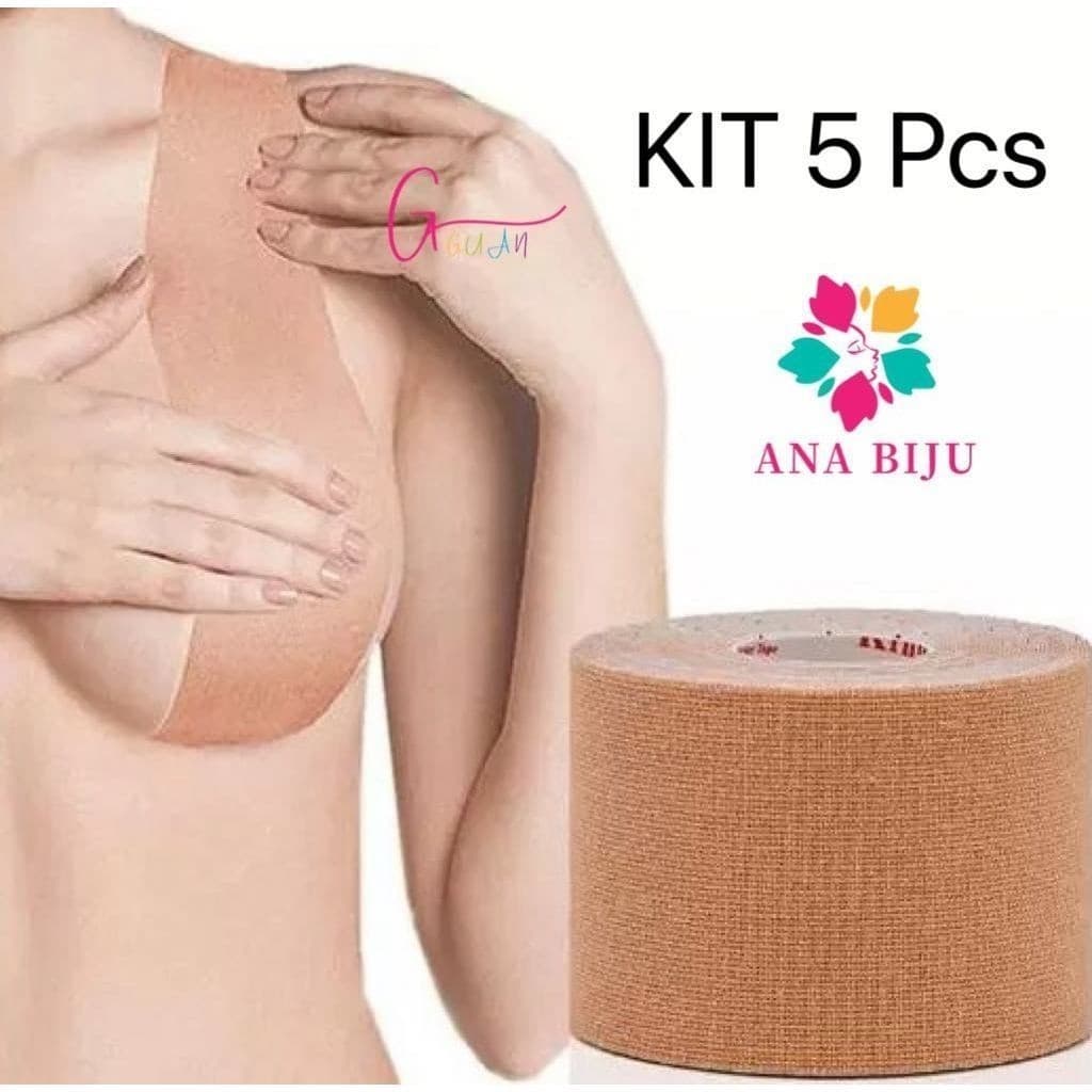 Kit 5 Pcs Sutiã Rolo Adesivo Levanta Peito Seio Fita Invisível