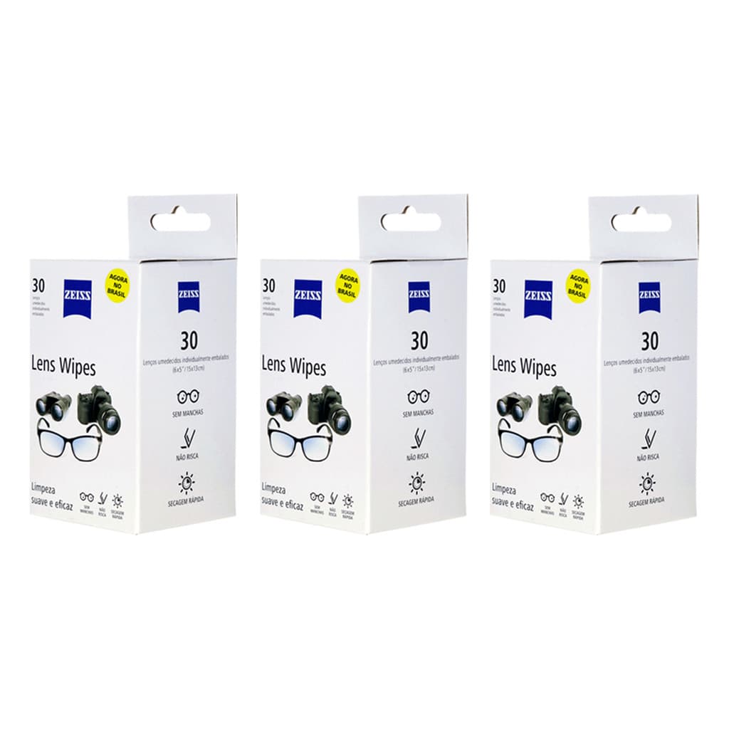Kit Zeiss Antifog E Lens Wipes Zeiss C/ 90 Lenços Umedecidos PROMO