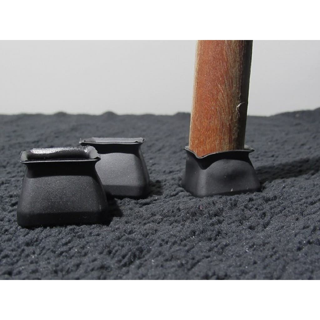 Kit 12 Protetores de Silicone para Pés de Cadeira Modelo Quadrado Antiderrapante