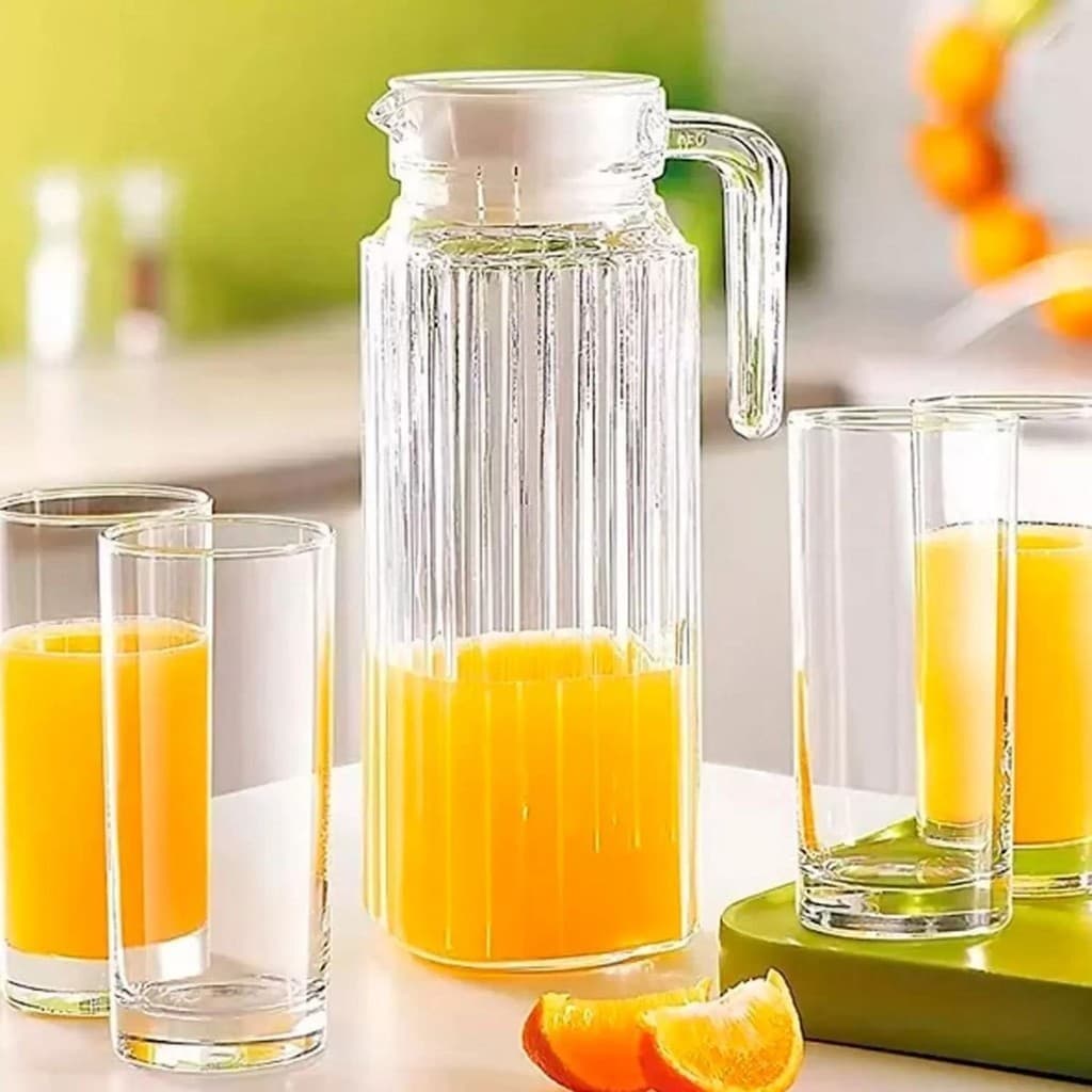 Jarra De Vidro Com Tampa Suco Água 1 Litro JR