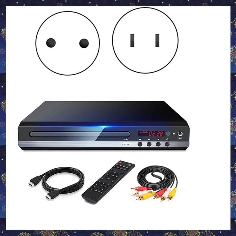 (P W X S) DVD Player 1080P HD Home Box Para TV Todas As Áreas Leitor De CD-Disco Gratuito AV-Output EVD
