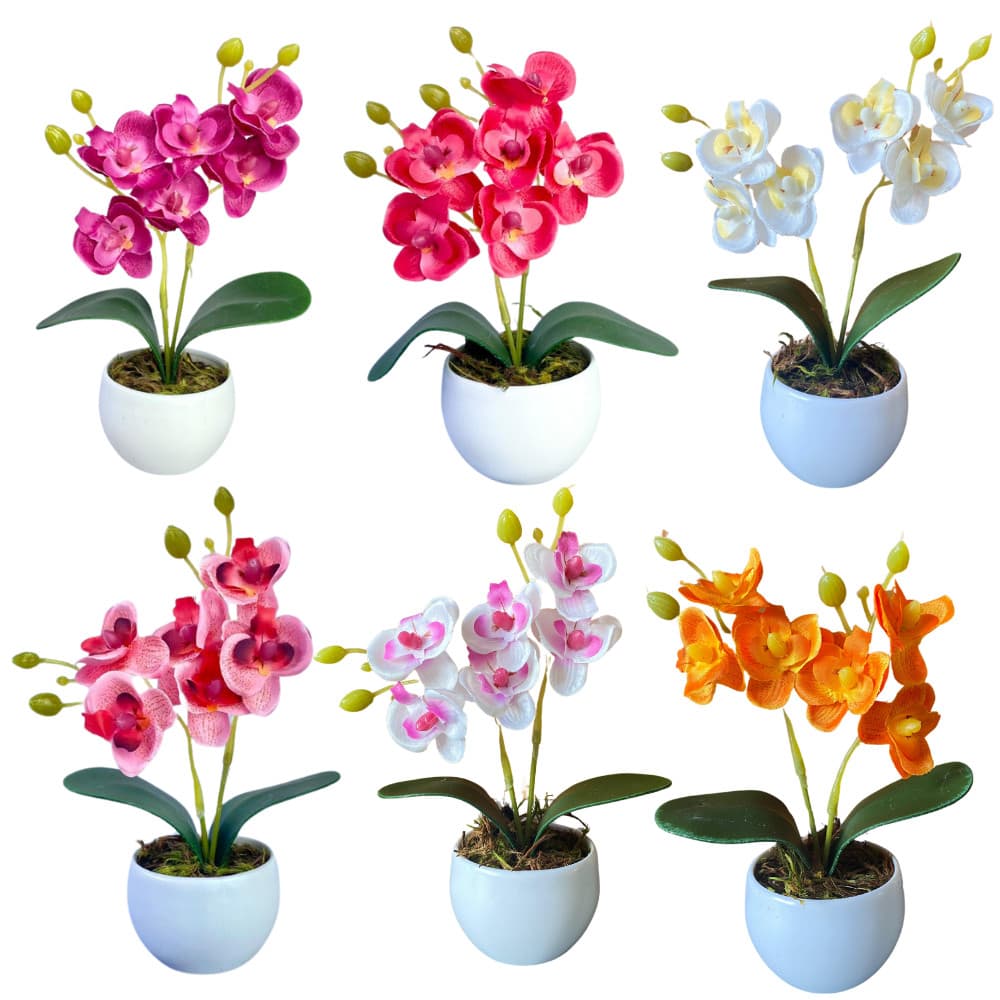 Arranjo Orquideas Mini Planta Artificial Seda Decorativa