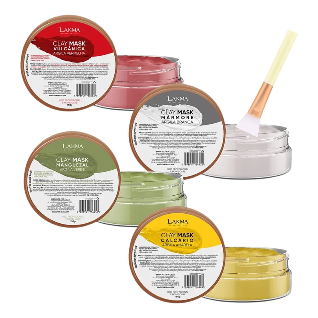 Kit Terras Do Brasil Clay Mask Argilas Faciais Lakma