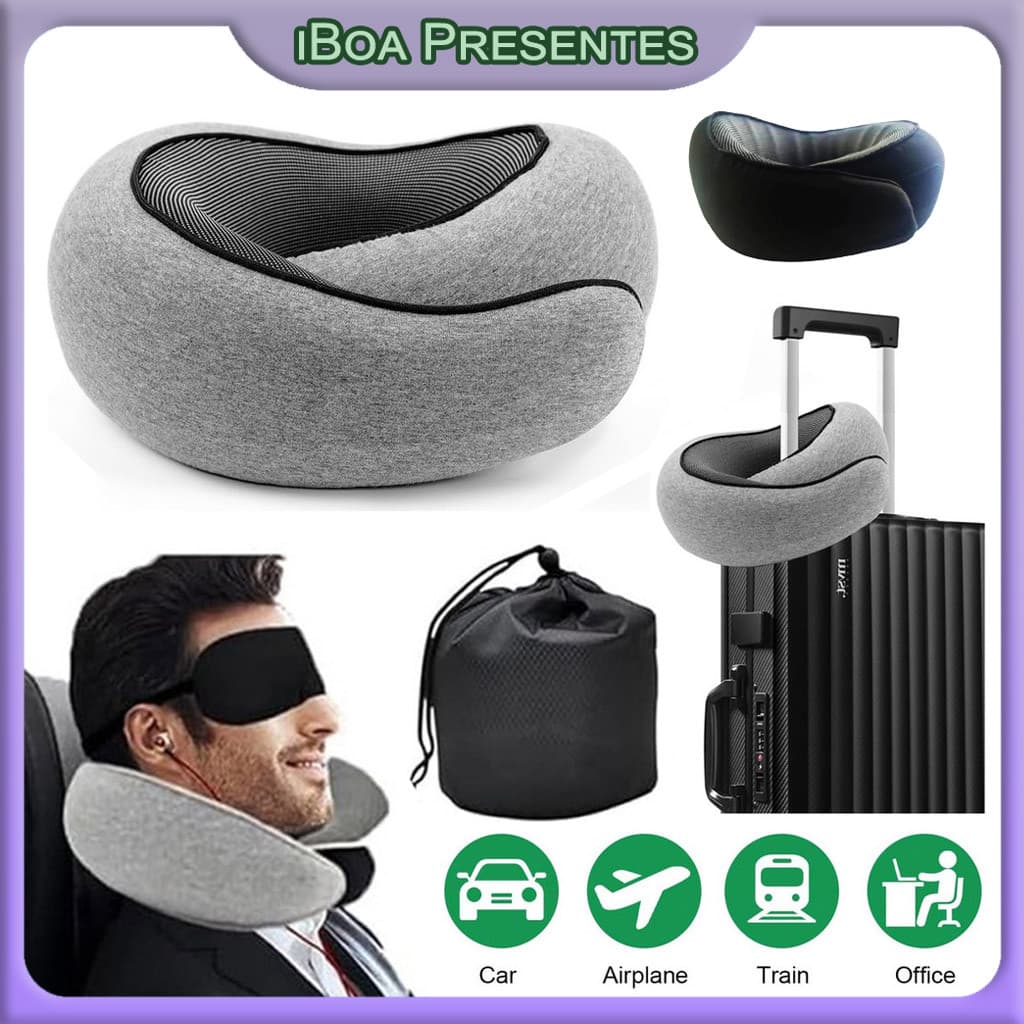 Almofada De Viagem De Avião Apoio De Cabeça / Pescoço Novo