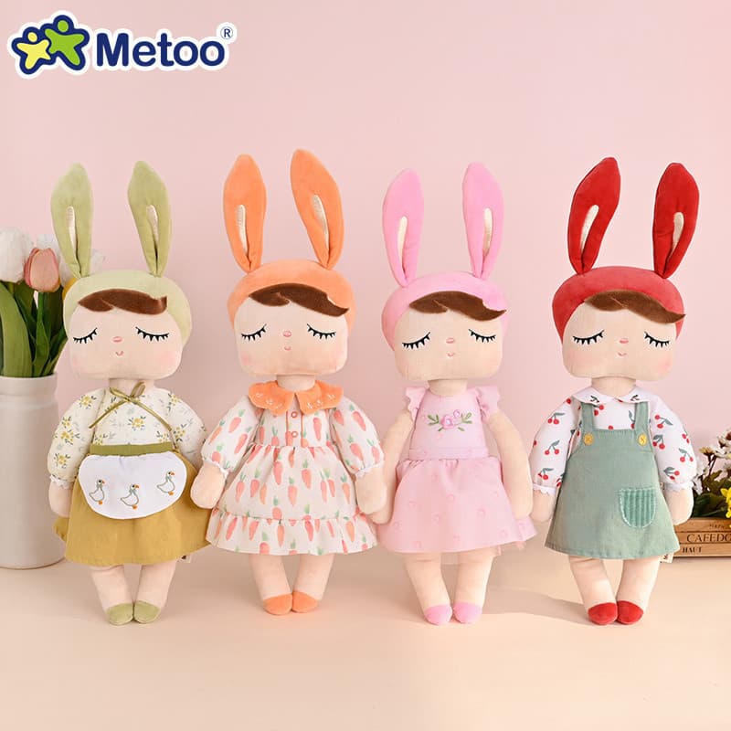 Metoo Angela Pastoral Coelho Princesa Peluche Abraço Boneca , Presentes De Aniversário Kawaii Brinquedos infantis
