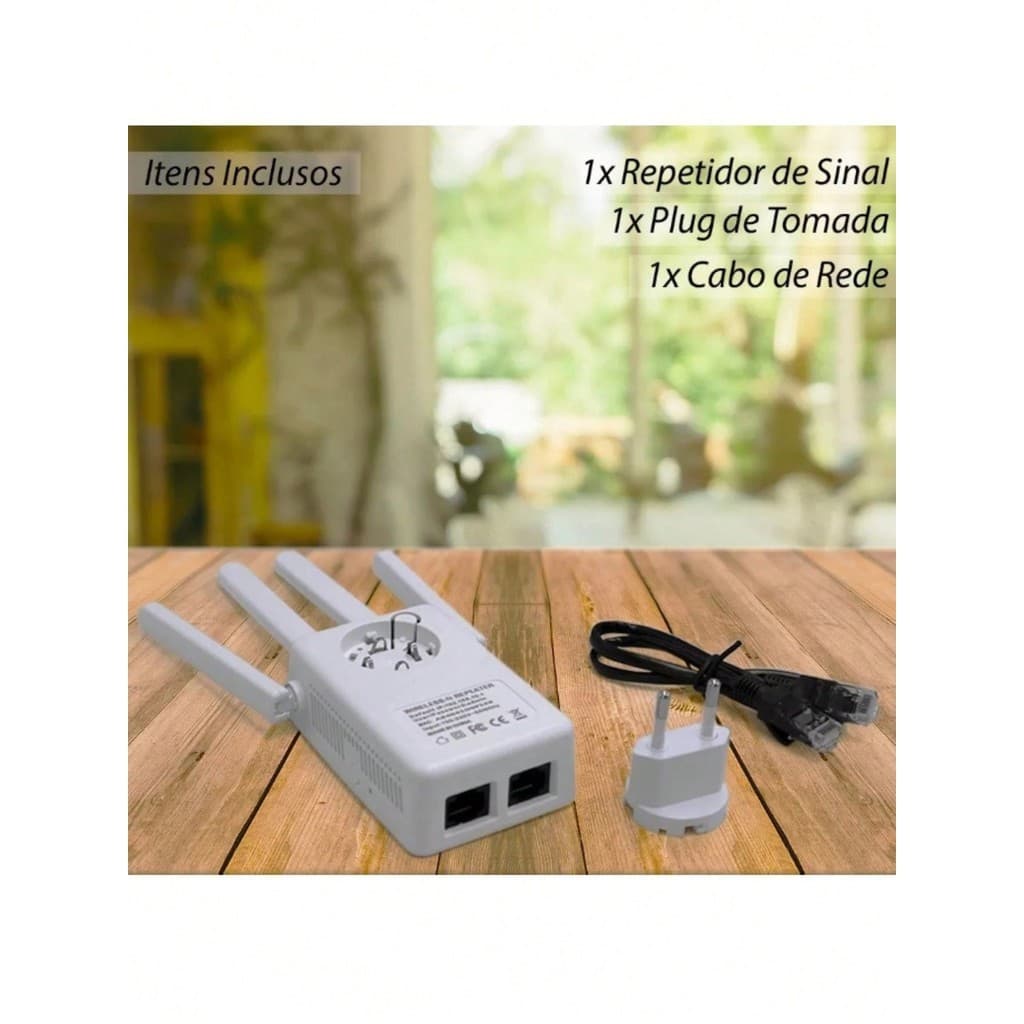 Repetidor De Sinal Wi-fi Amplificador De Sinal Com 4 Antenas Cor Branco Voltagem 110v/220v