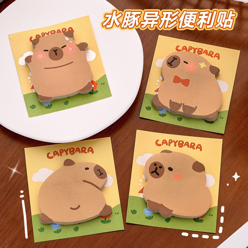 Desenho Animado Capybara Notas Adesivas Especiais Em Forma De Adesivo Autocolante Para Alunos Ins Cute Self-Adhesive