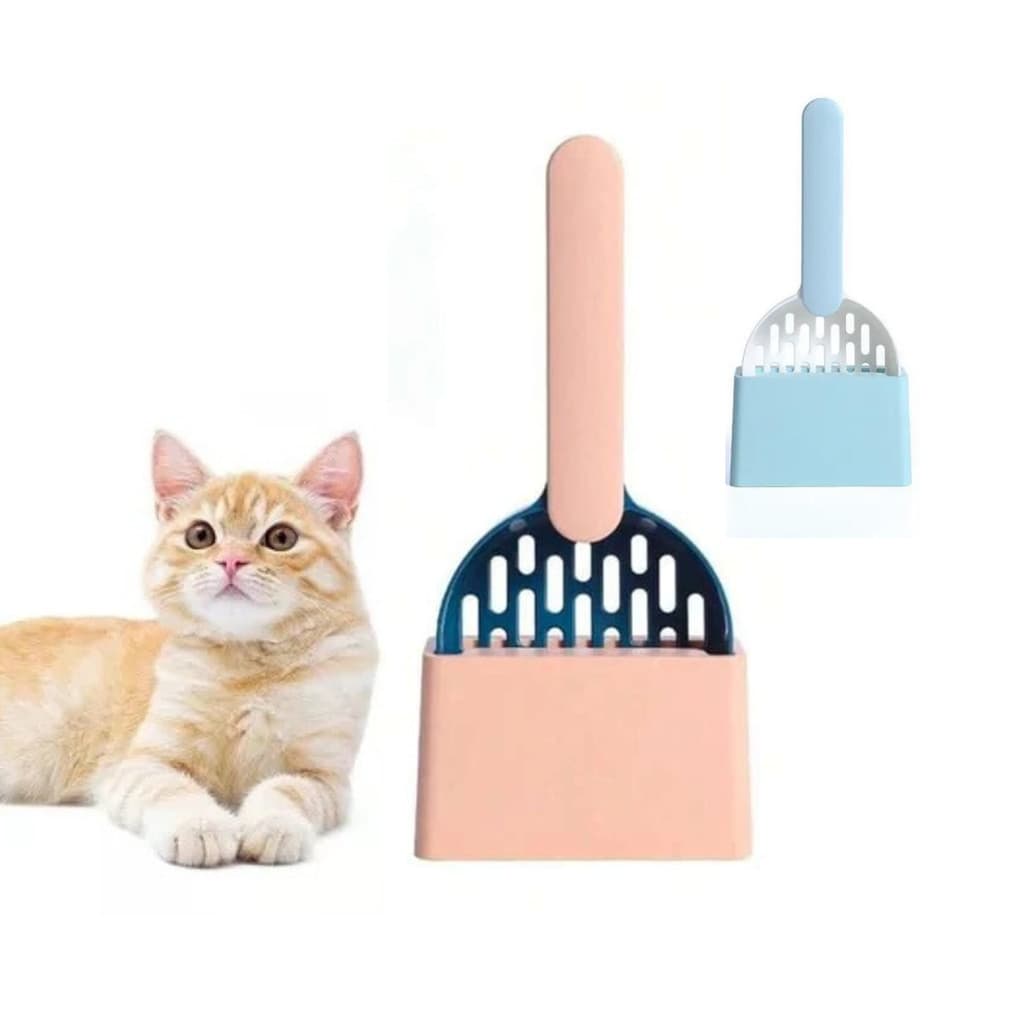 Pá Coletora Higiênica Com Suporte Para Gatos Caixa de Areia - Mimo Pets