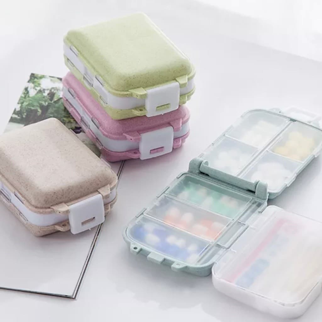 Porta Remédio Com 8 divisórias Comprimidos Portátil