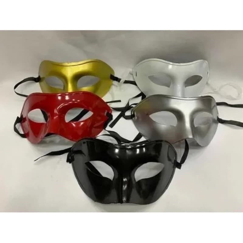 kit c/7 Máscaras Venezianas Lisas Baile Luxo 5 Cores