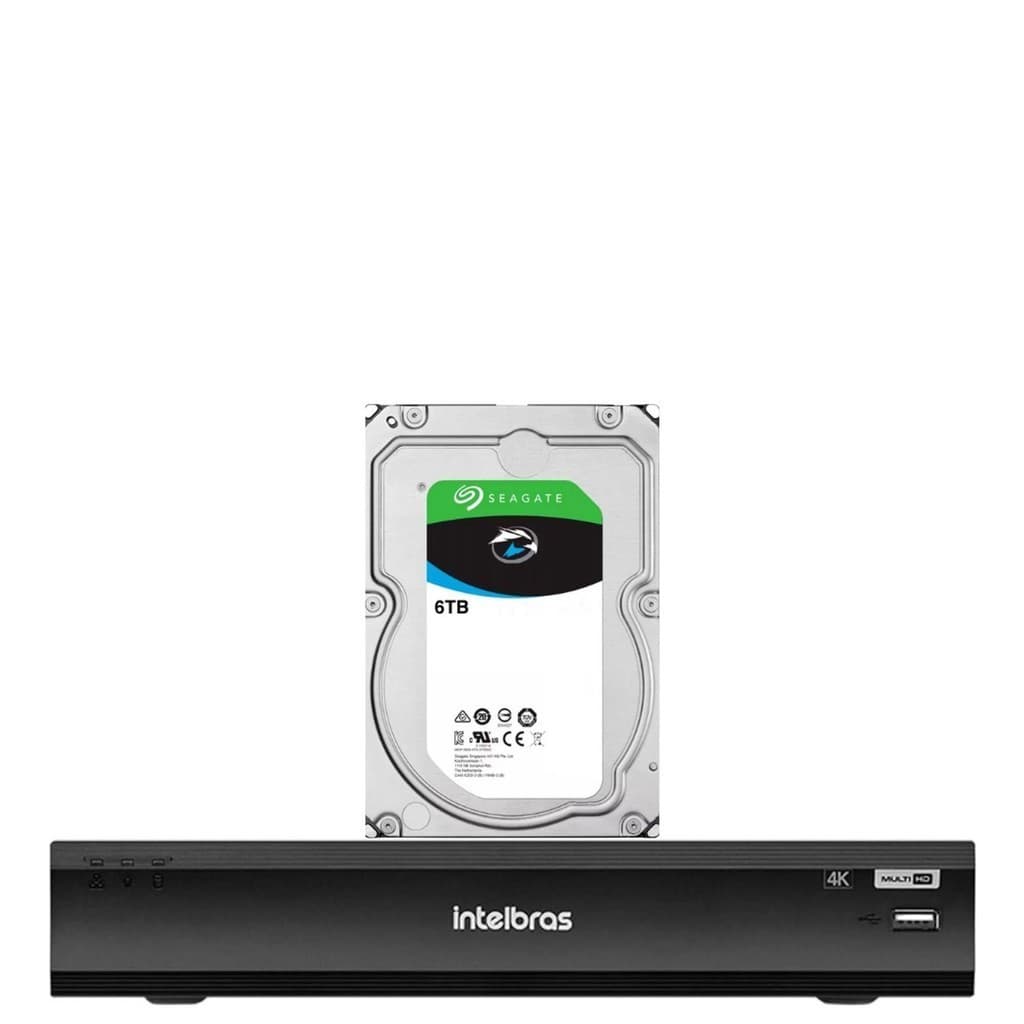 Dvr Intelbras 08 Canais Imhdx 5108 Detecção de veículos e pessoas Com Hd 6TB
