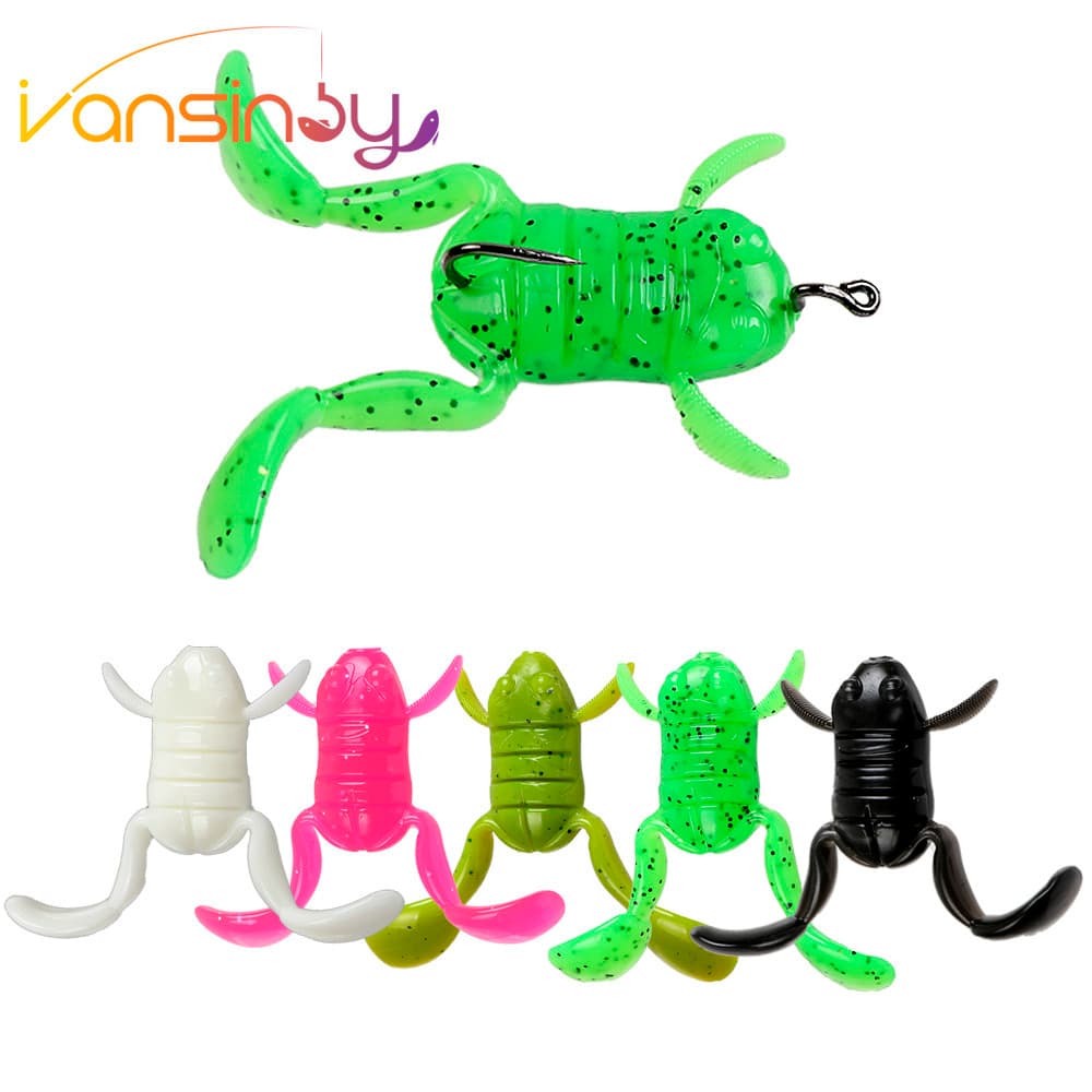 1pcs Isca artificial Pesca frog Lure Salto Suave 5g/8g Topwater Lure Com Anzol De Manivela