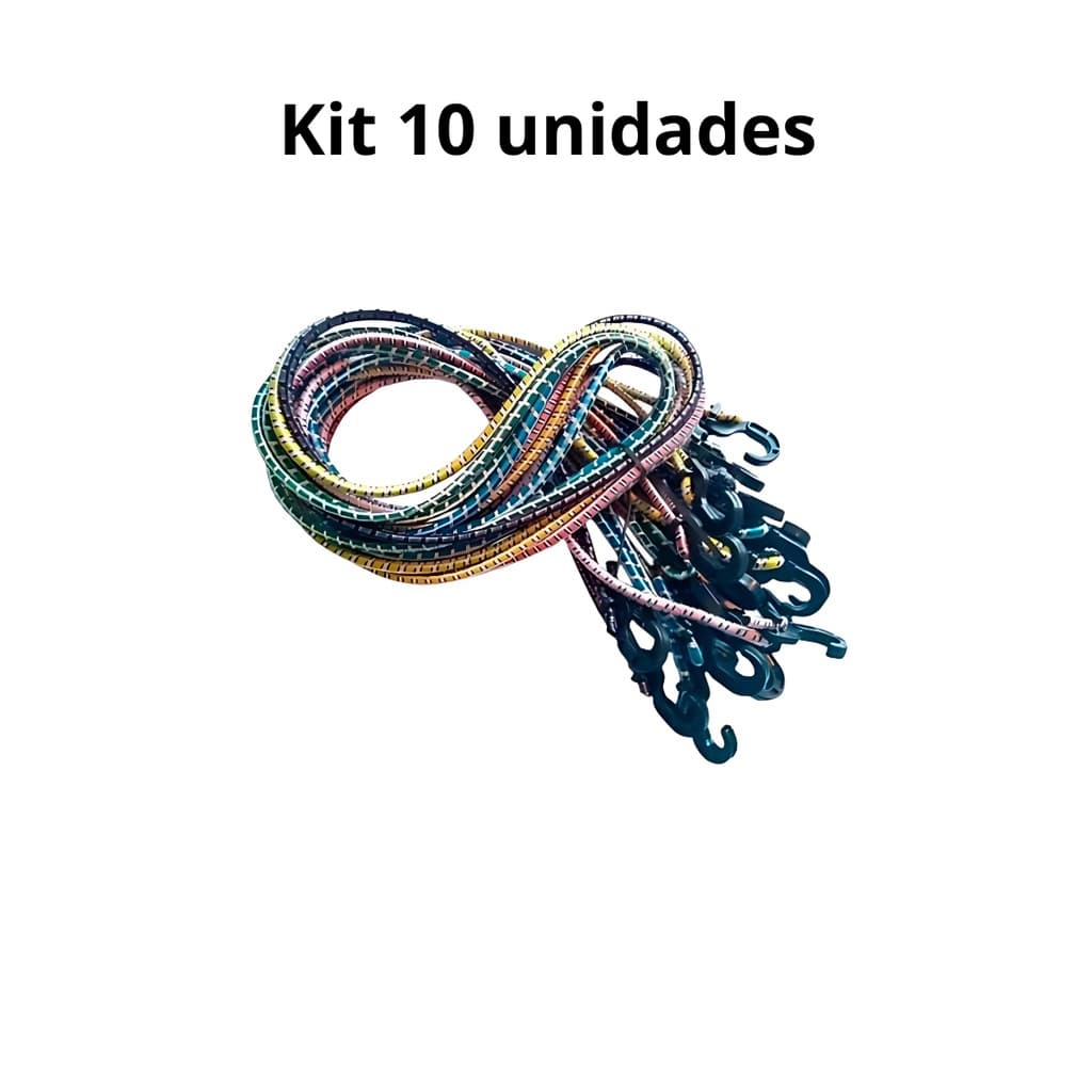 Elástico Bagageiro Extensor 2M  Kit com 10 ou 20 Unidades
