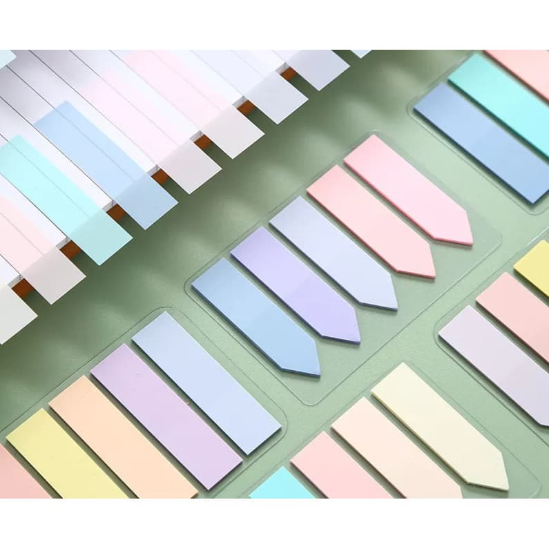 Marcador de Página 500 Folhas Autocolante Tons Paisteis Papelaria Fofa