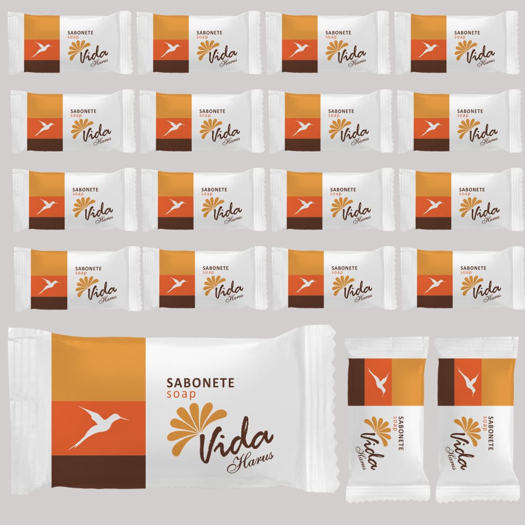 Kit 50 Unid Sabonete Vida Harus 10 Gramas Retangular - Hotel, Motel, Pousada, Airbnb. - Qualidade.