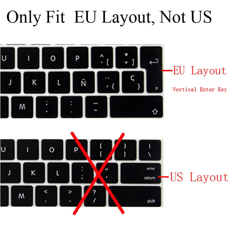 Capa De Teclado De layout Do EU / UK Para MacBook Air M4 15 Polegadas A3241 13 A3240 M3 A3113 A3114 M2 15.3 A2941