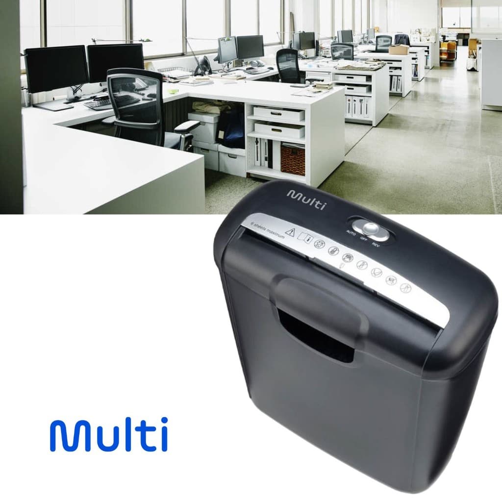 Fragmentadora De Papel Cartão Picotadora Tiras Eletrônica com cesto pote 10 litros automatica coertadora cor preto