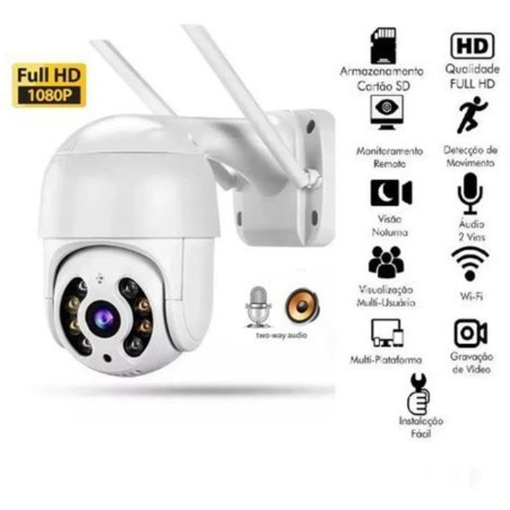 CAMERA DE SEGURANÇA SMART WIFI FULL HD - A8 1080P Prova D'água APP ICESS