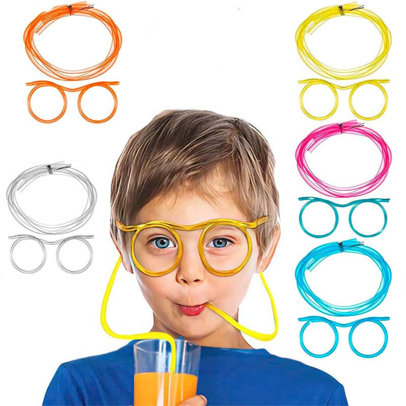 Engraçadas Palhinhas De Plástico Macio Bebem Bebidas Copos De Palha Flexíveis Somente Tubos Para Crianças Fontes De Acessórios De Aniversário Festas