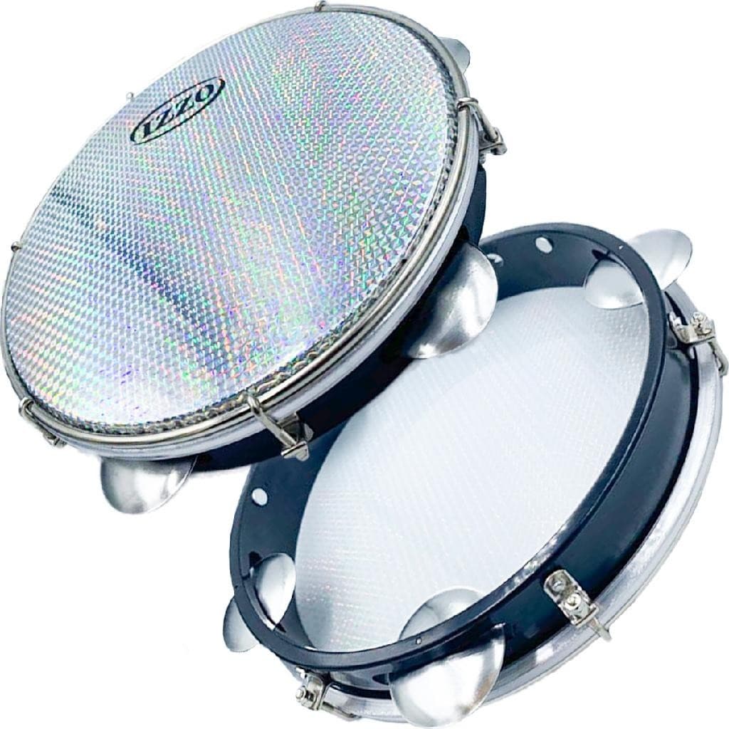 Pandeiro 10 Polegadas Izzo Preto em ABS com pele Metalizada