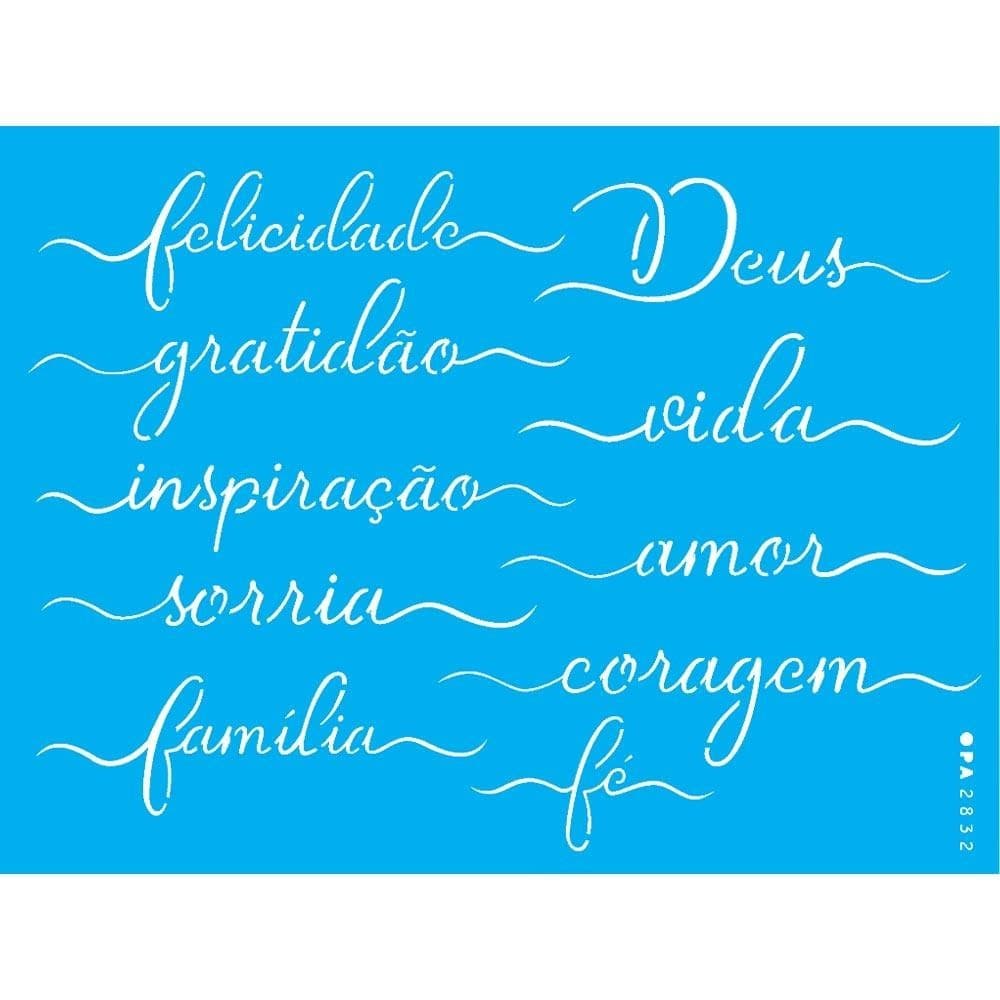 Stencil Opa 15 x 20 cm - Palavras Lettering I - 2832