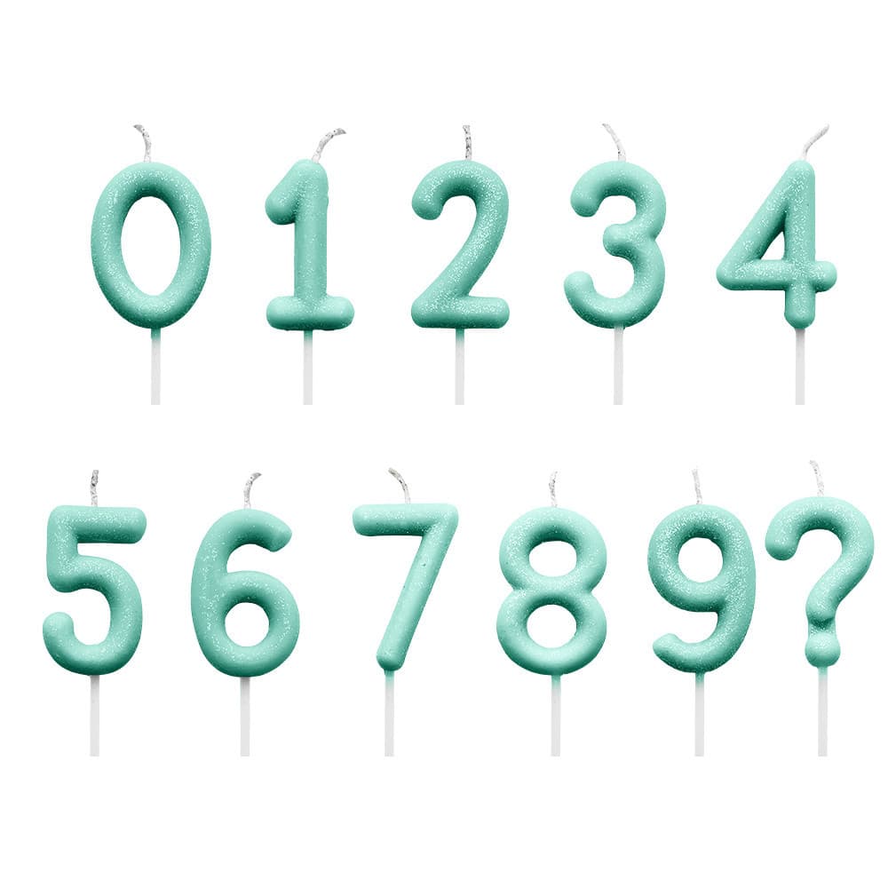 Vela de Aniversario Candy Color Verde Pastel Numérica do 0 ao 9 Silver Festas