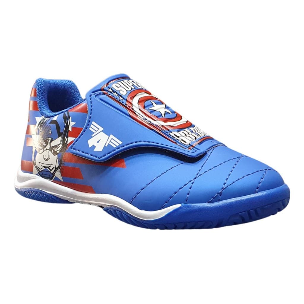 Chuteira Infantil Velcro Desenho Capitão América Marvel