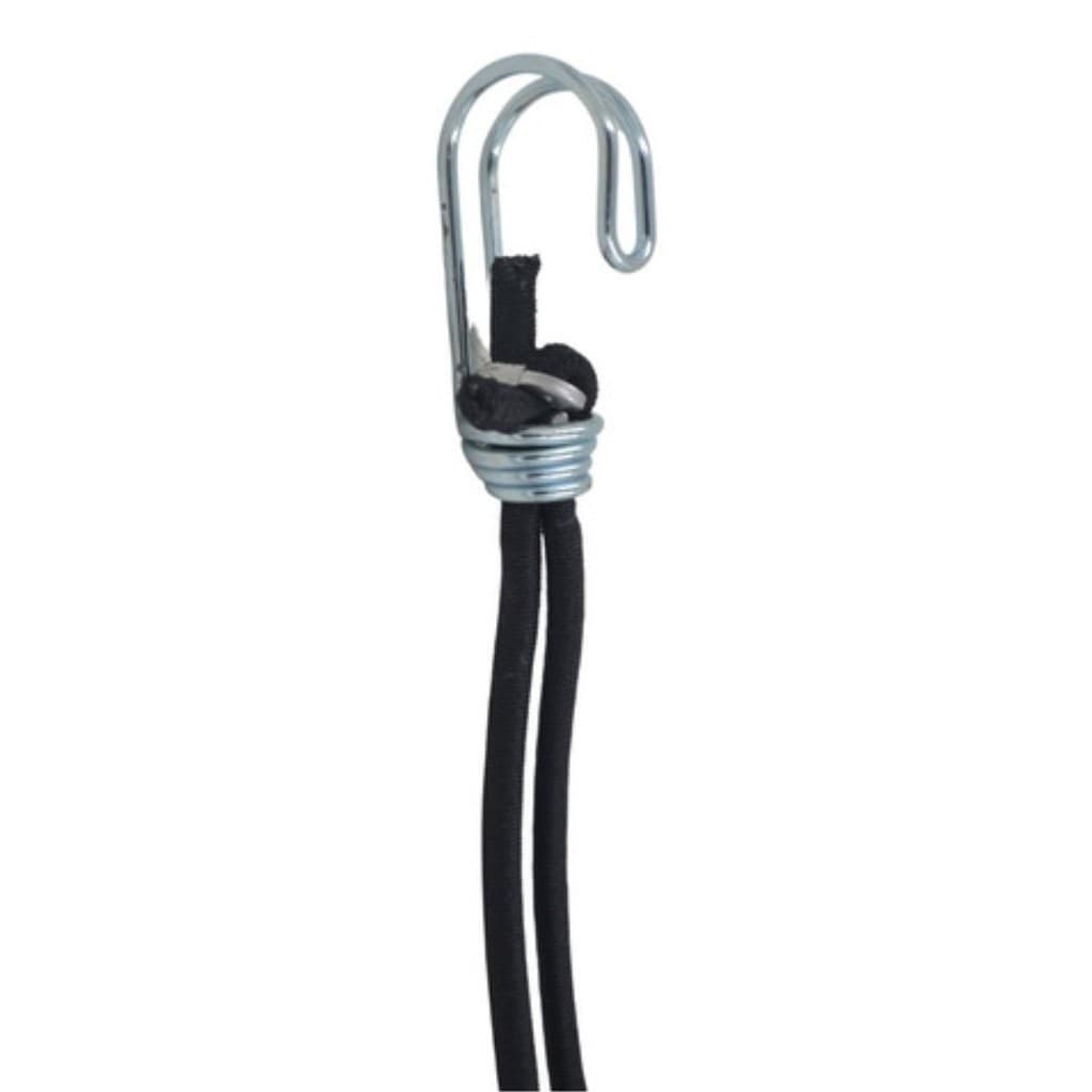 20 CORDA ELÁSTICA AGARRA LONA GANCHO DUPLO PRETA 35CM