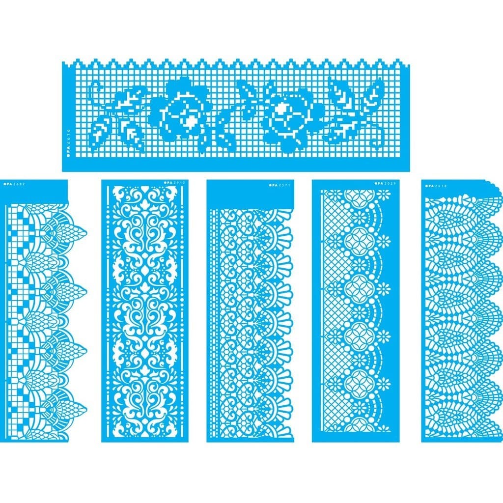 Kit Stencil Opa 10x30 Com 6 Stencil Barrado Renda Opa Criando Arte