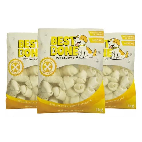 Osso nó petiscos tamanhos variados 1 kg Best Bone