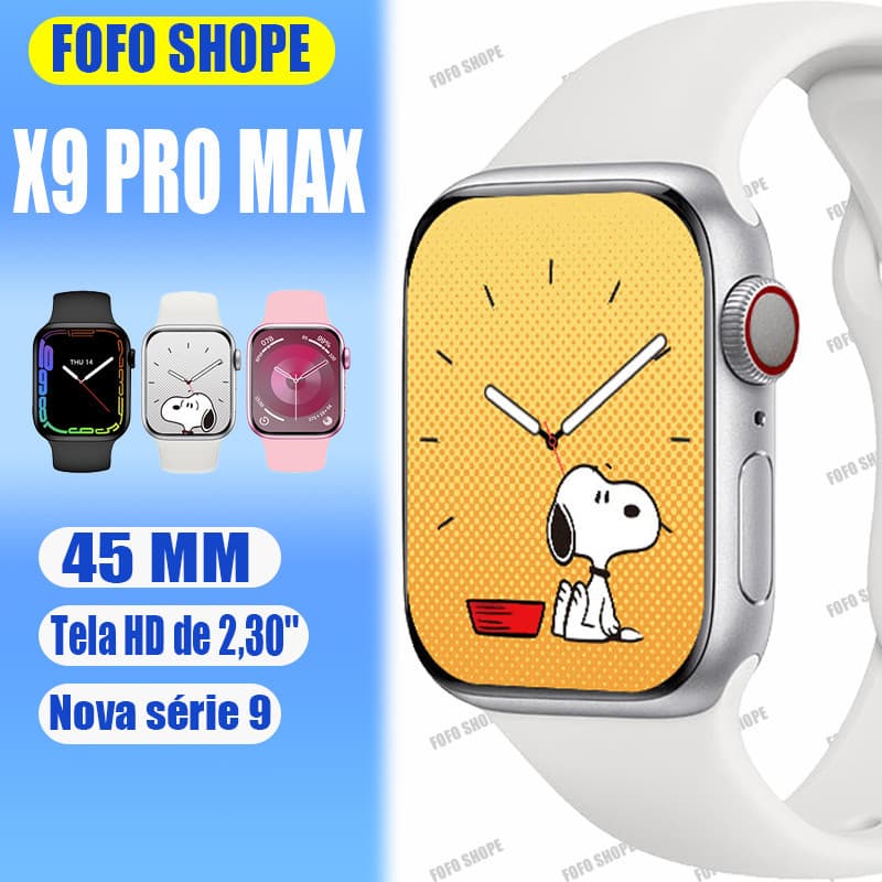 X9 PRO MAX Smartwatch IWO Relógio Inteligente Esportivo Atende e Faz Chamada watch 9