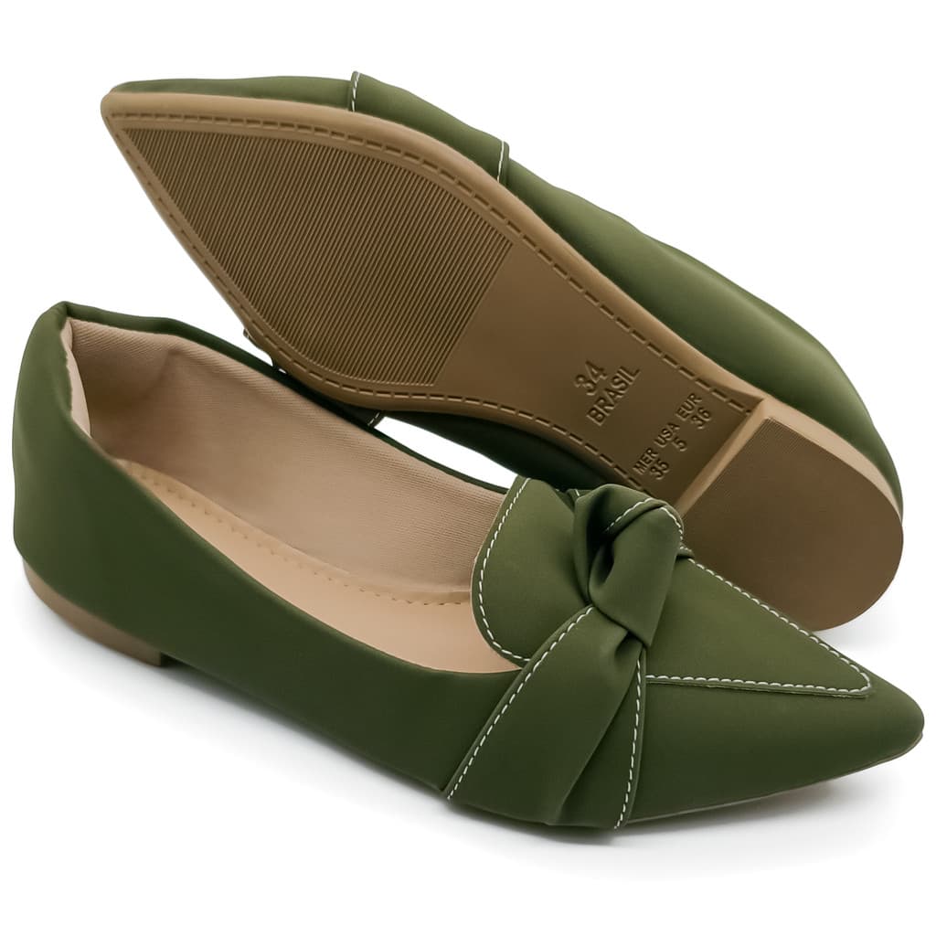 Mocassim Feminino Sapatilha Rasteirinha Bico Fino Sapato Confortável Casual Moda Feminina