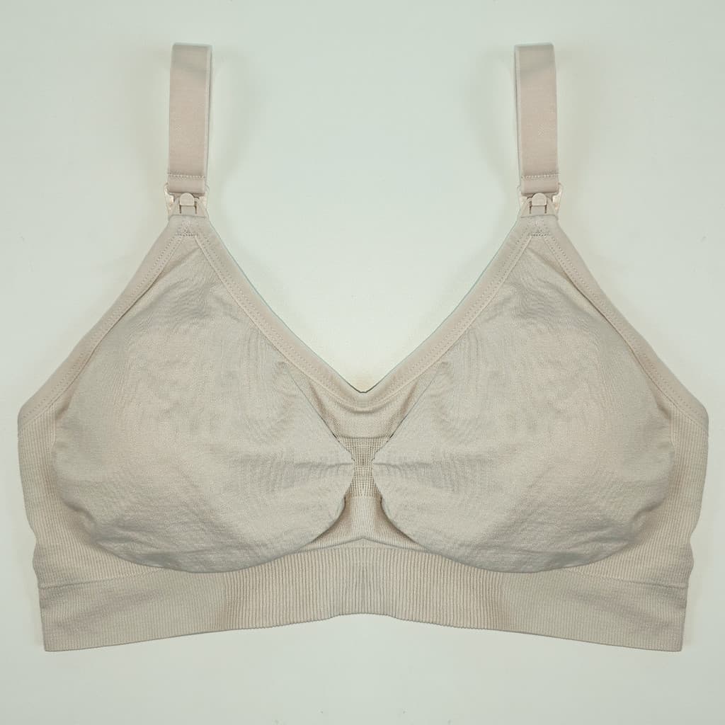 SUTIA MATERNIDADE AMAMENTACAO COM BOJO E SEM COSTURA BEGE CLARO