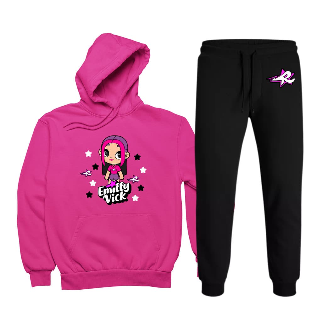 Conjunto Infantil Moletom Calça Emilly Vick Youtuber Estrela Novo Elemento Blusa de Frio Abrigo