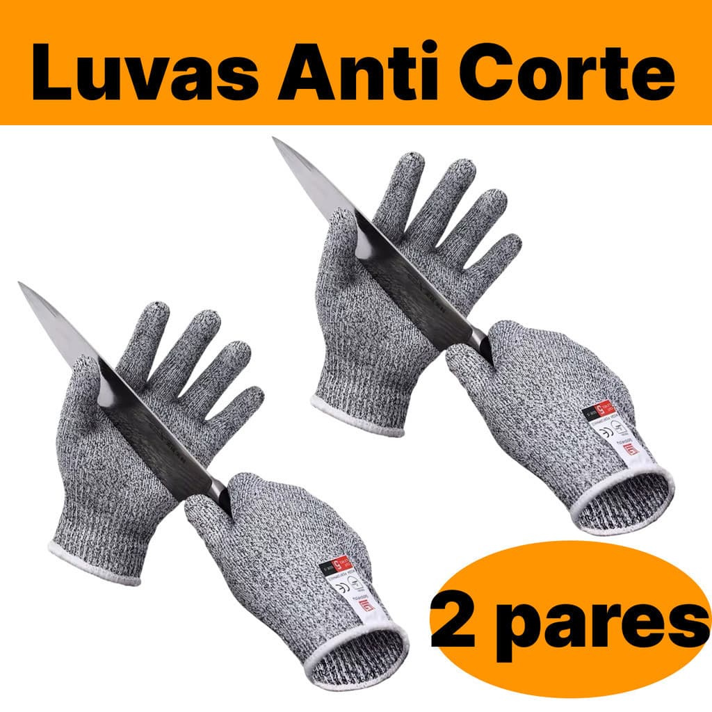 Kit 1\2 Pares de Luvas Anti corte Proteção Profissional Resistentes e Seguras