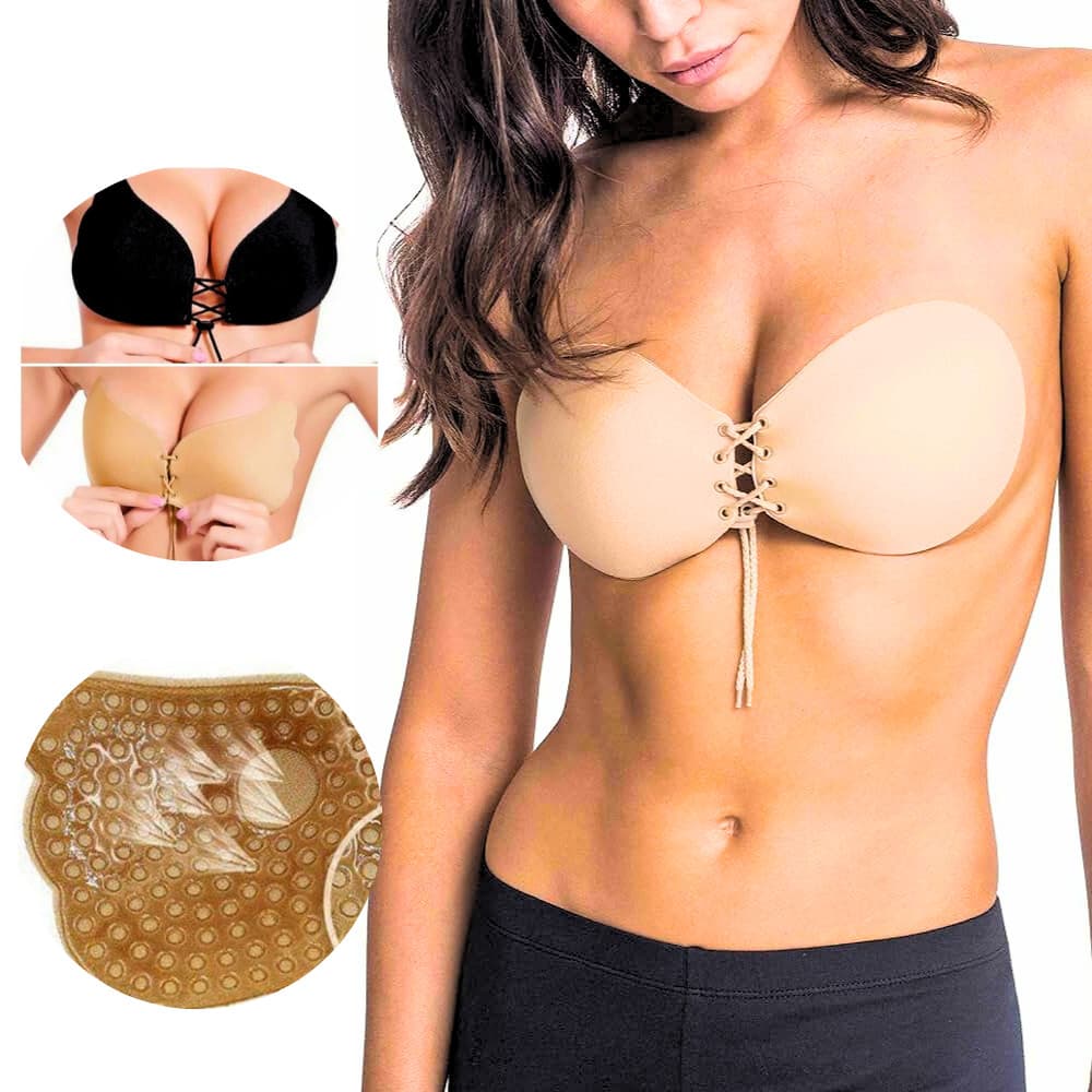 Sutiã Invisível Cadarço Levanta Seios Amarração Push Up