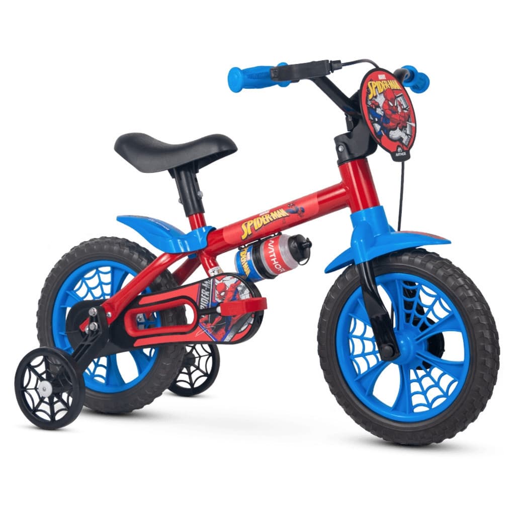 Bicicleta Infantil Nathor Aro 12 Menino SPIDER MAN HOMEM ARANHA Criança de 90cm a 1 metro 2 A 5 Anos
